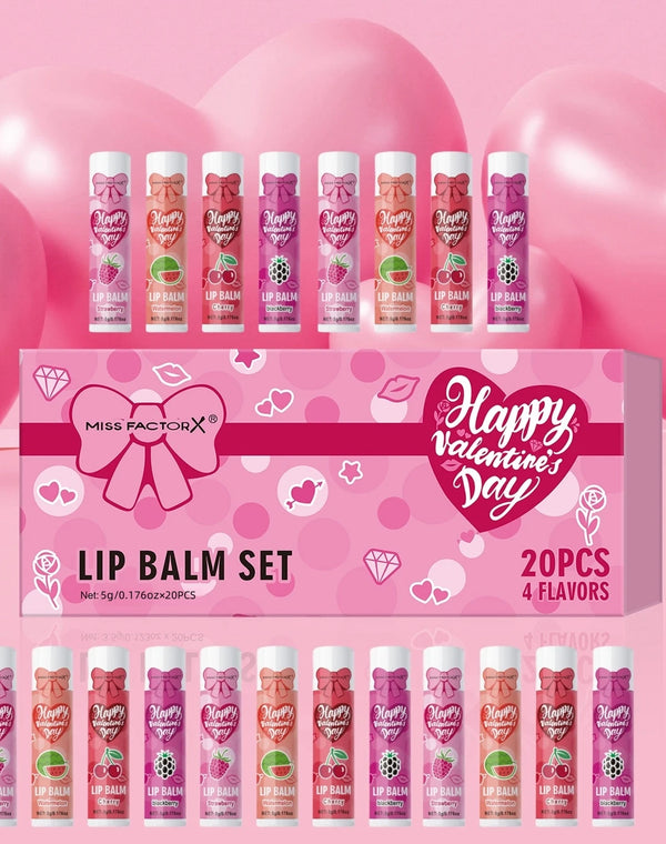 20pcs  Lip Balm Set, Glossy Finish, Replenishing Moisturizer for Dry Skin, Long-Lasting Hydration, Brightening Lip Color