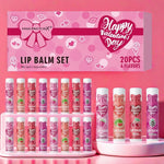 20pcs  Lip Balm Set, Glossy Finish, Replenishing Moisturizer for Dry Skin, Long-Lasting Hydration, Brightening Lip Color