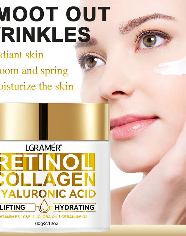 Retinol Face Cream Moisturizing Wrinkle Remover Collagen Hyaluronic Acid Creams Skin Care Cosmetic for Women&Men