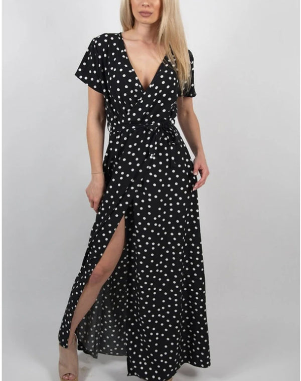 Women's Long Split Beach Sundress for Evening & Party Wear