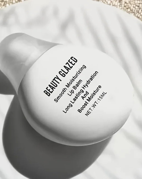 BEAUTY GLAZED Nourishing Lip Balm with Plant Squalane and Amino Acids, Natural Oil-Based, Long-Lasting Moisture Plant Squalane