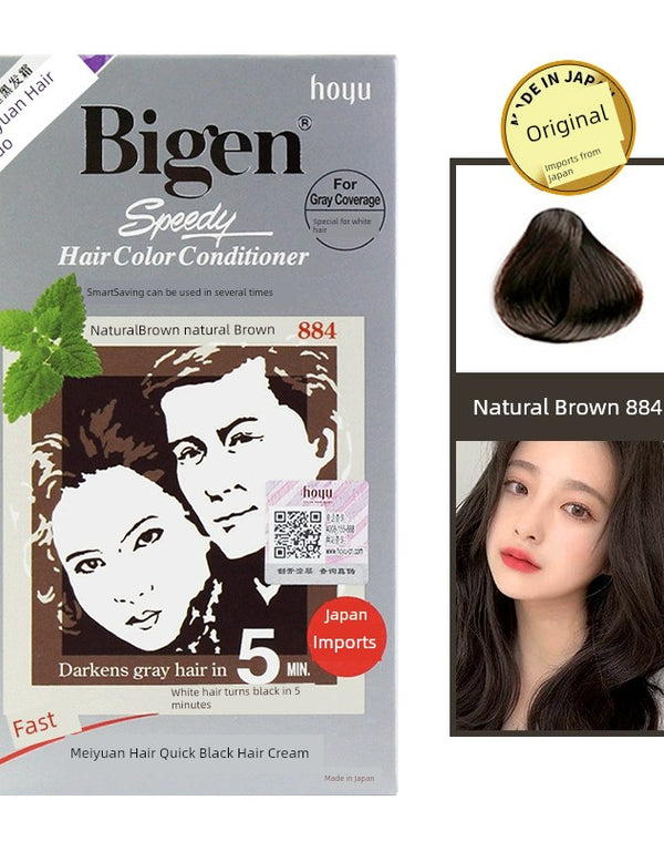 Meiyuan Comb-In Black Hair Dye – Japanese Press-Type Hair Color Cream for Men & Women