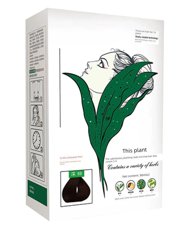 Natural Plant-Based Hair Dye Cream – No-Allergy Home Hair Color for Men & Women