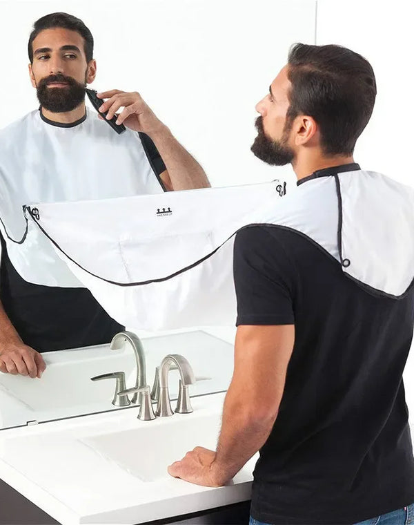Men’s Beard Shaving Apron & Hair Catcher Bib – No-Mess Grooming Cape for Sink & Mirror