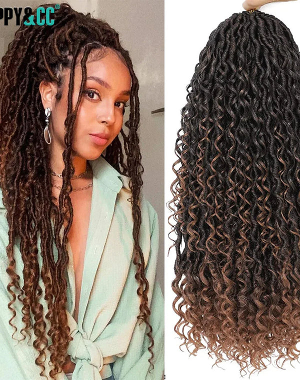 Goddess Locs Crochet Hair Curly Ends Synthetic Faux Locs Braids