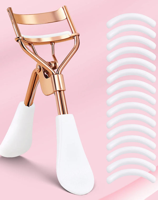 Curly long-lasting eyelash clip with 15 silicone replacement pads