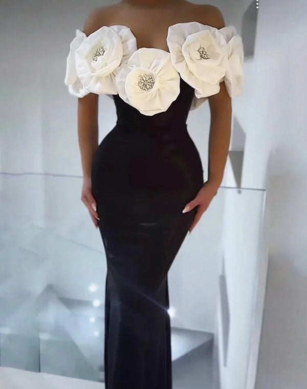 Floral Evening Party Gown for Women