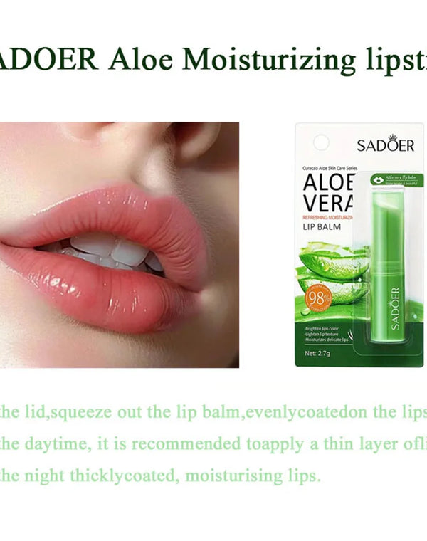 Lip Aloe Balm Nourishing, Refreshing, Hydrating and Moisturizing Preventing Cracking and Repairing Lips Gentle Non Irritating