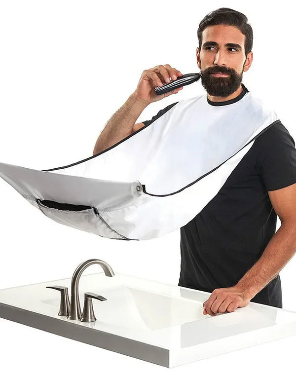 Men’s Beard Shaving Apron & Hair Catcher Bib – No-Mess Grooming Cape for Sink & Mirror