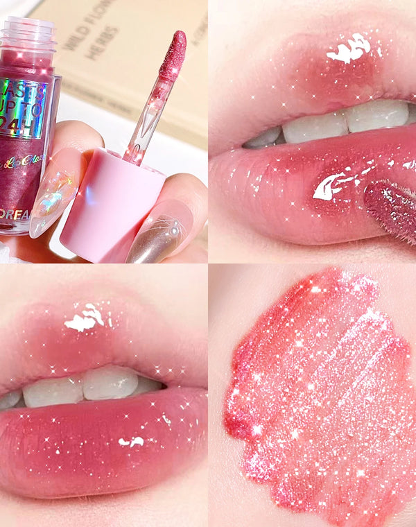 Sparkling Gloss Lip Balm – Water-Gloss Mirror Finish, Moisturizing, Hydrating, Non-Sticky, Cup-Proof, Plump Lips