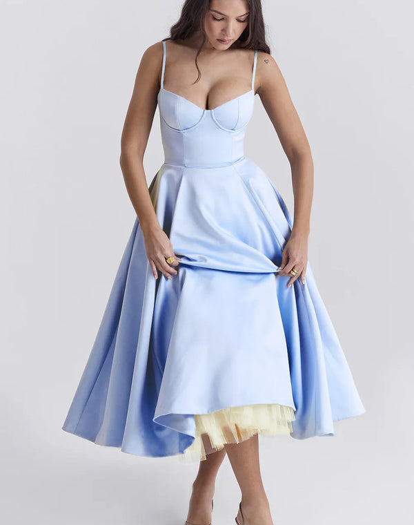Summer Princess Mesh Swing Sling Party Dress